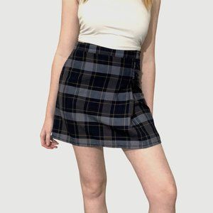 Lands end blue plaid skirt